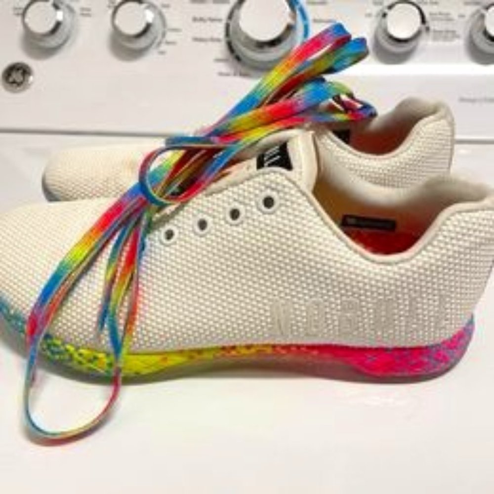 NOBULL White Neon Glitch Trainers (8.5)